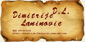 Dimitrije Laninović vizit kartica